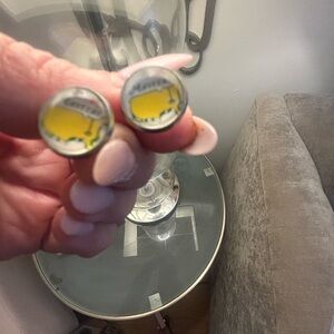 Masters -New Clear and Yellow Earbuds earrings with Case